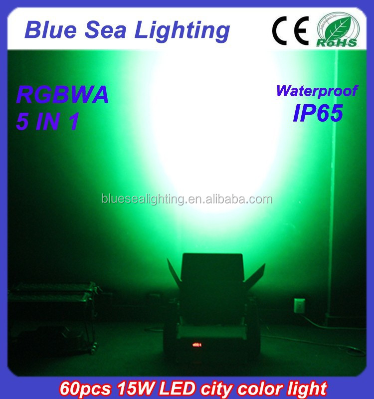 C-4 DMX 60pcs 15w Rgbwa 5 in 1 IP65 Waterproof Outdoor Flood Light 900w Stage Lights