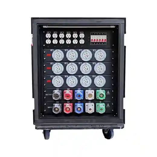 Camlock Power Distribution Box with 6x 110V Edison and 12x 208V L21-30 Outputs