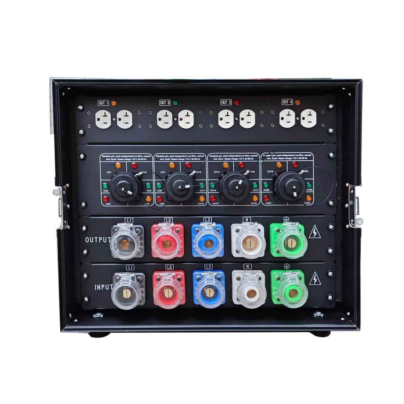4 Road 20A American Edison Plug 4 Ways 19pin Output Power Distro Box