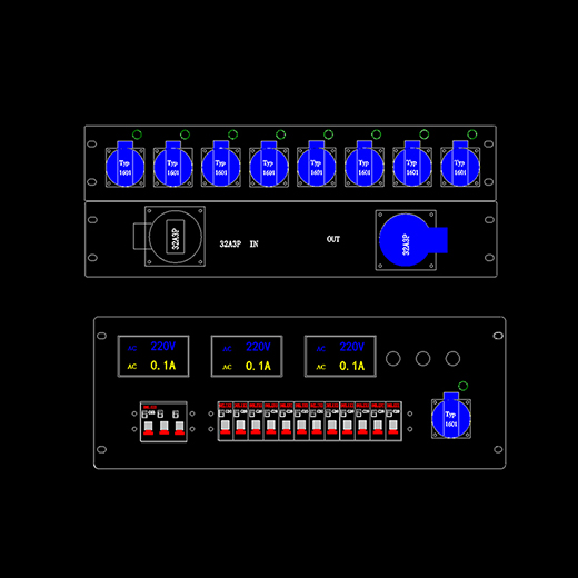 Europe Output 32A 3pin in & Out 8 Road 16A Waterproof Power Distribution Equipment for Distributor Boxes