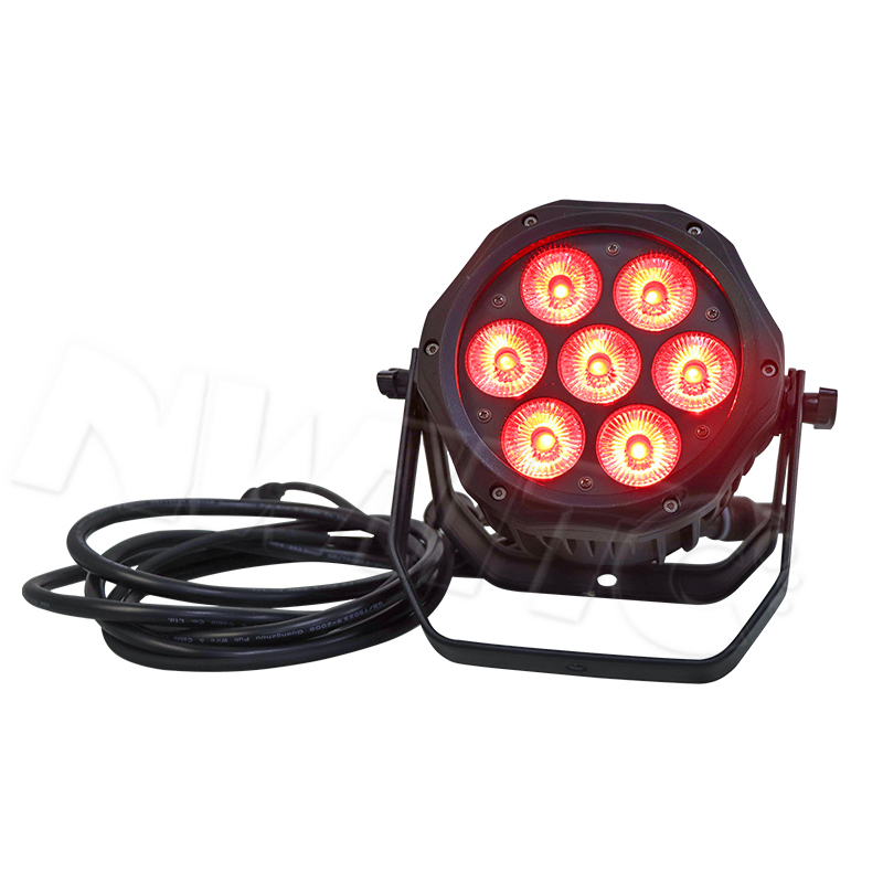 DJ Party Waterproof IP65 LED Par Can Light 7x10W RGBW 4in1 Uplight Projection Lights