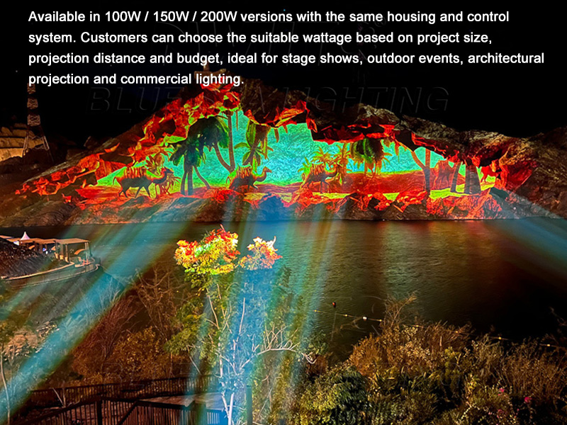 100W rotating pattern projector light