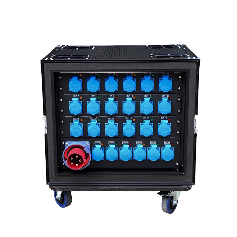 Stage Distro 63A 5pin Input 24 Road 16A EU Plug Output Power Distributor