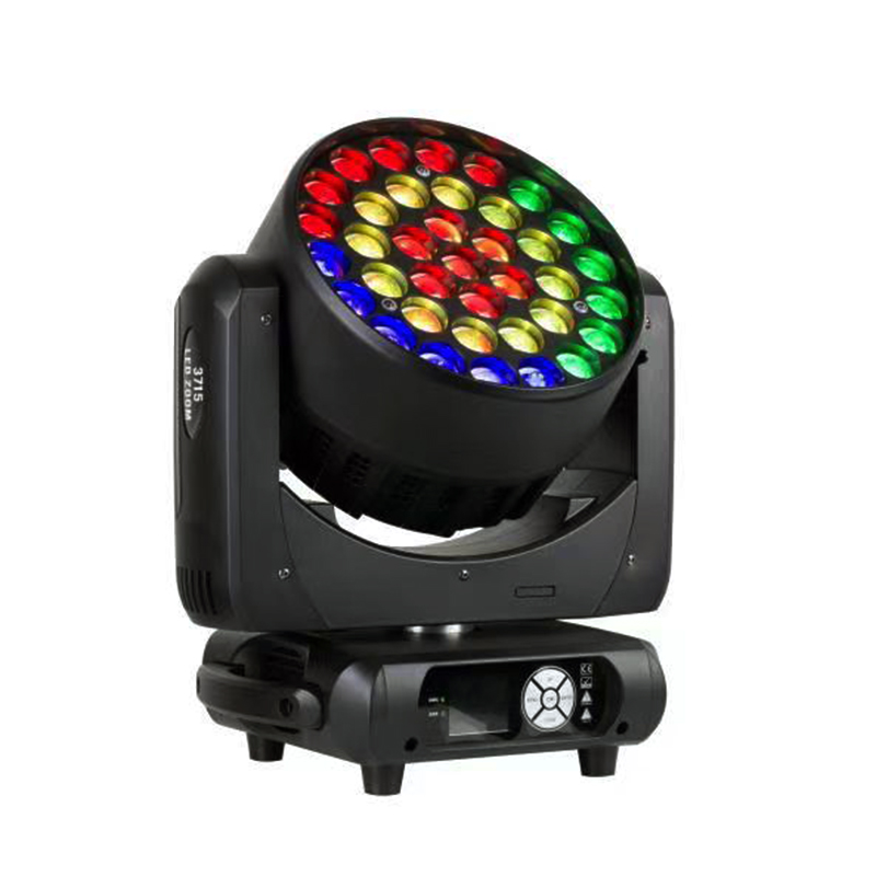 O-20 Club DJ 37x15W RGBW 4in1 Ring-Control Wash Zoom LED Moving Head Light – 350W IP33 DMX512 Aluminum/PC Stage Fixture