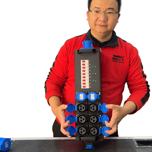 Portable Mini Power Distributor 9 Road Waterproof 16A Output & 16A 3pin Input for Various Applications