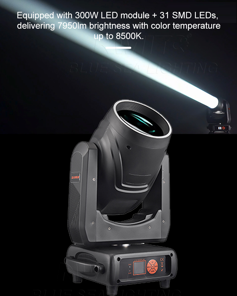 LED Ring Beam Light 7950lm brightness 8500K color temperature
