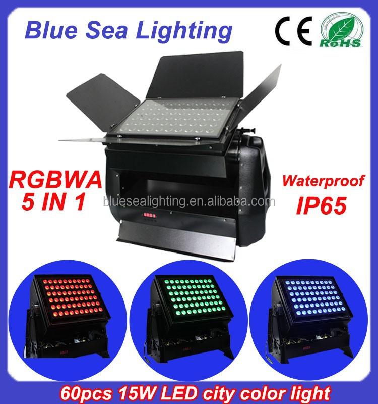 C-4 DMX 60pcs 15w Rgbwa 5 in 1 IP65 Waterproof Outdoor Flood Light 900w Stage Lights