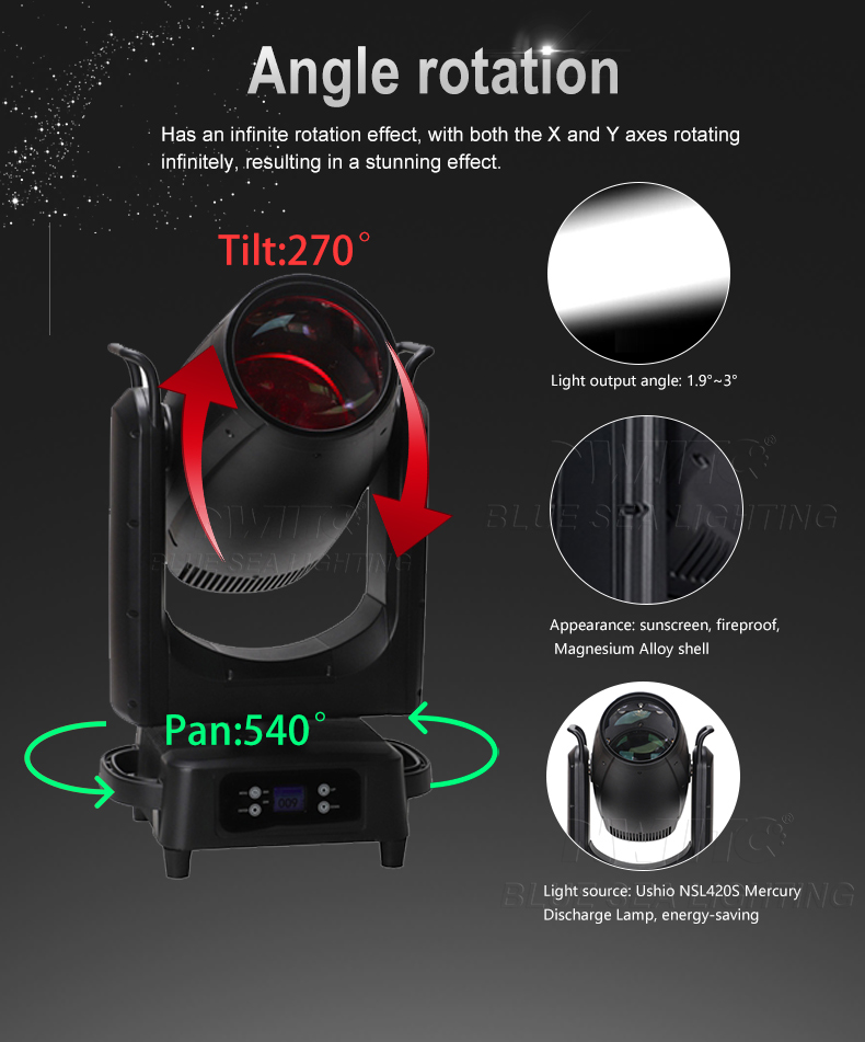 16CH DMX512 420W waterproof moving head light