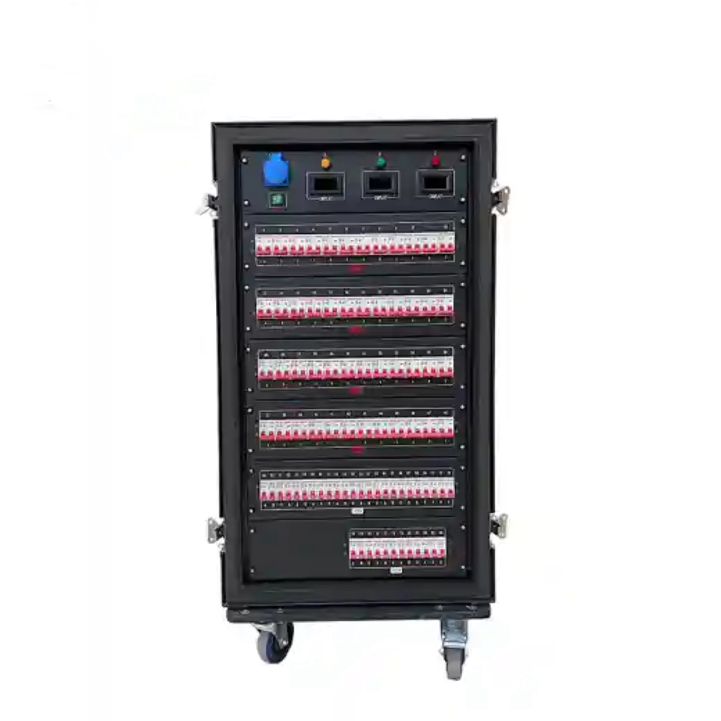 Multi-Voltage Power Distribution Box with 8x 220V Socapex, 4x 110V Socapex, and 12x 110V Edison Outputs
