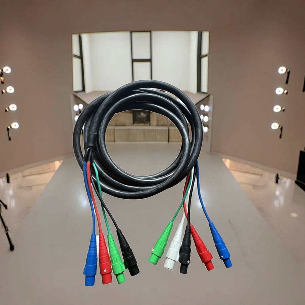 30 40 Meter Long 35M2 LED Spotlights Cable With Camlocks IP65 White and Warm White for Theme Park Use