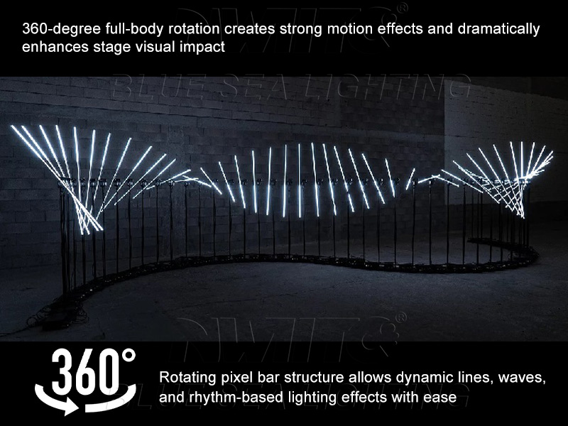 360° rotating pixel bar DMX512 lighting effect