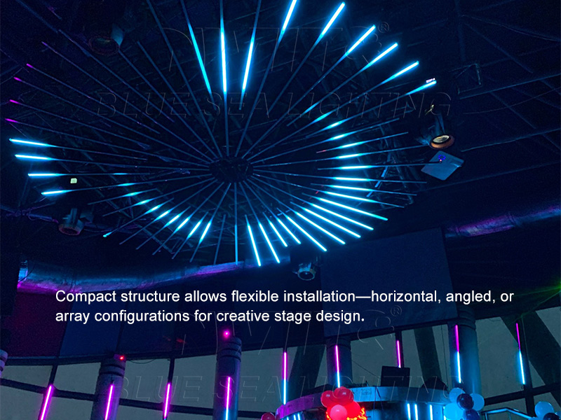 rotating LED pixel bar ceiling ring installation