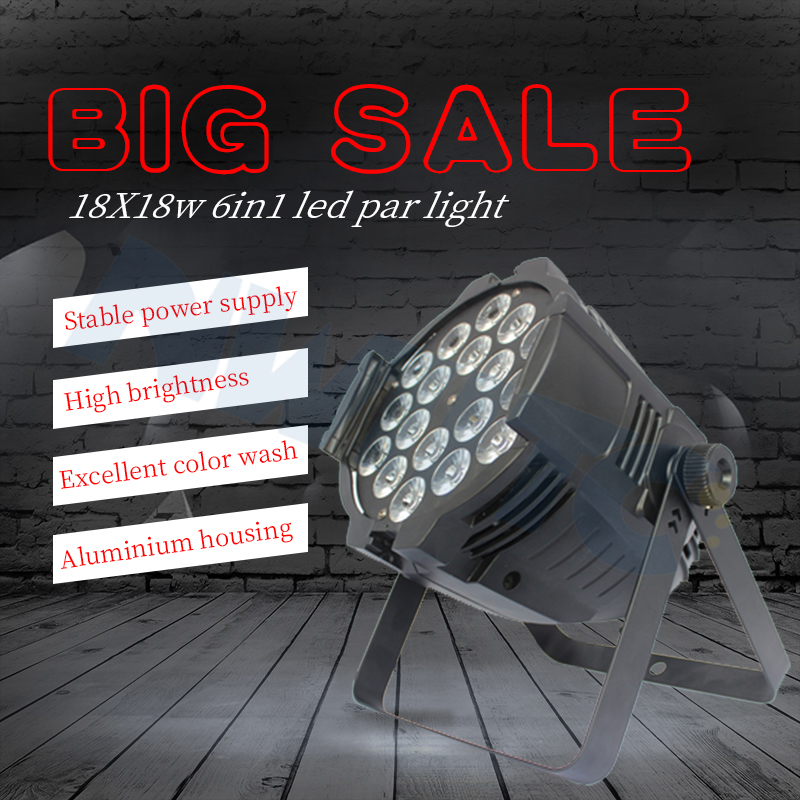 DJ Disco Par64 Uplight 18x18w Wash Rgbwa Uv 6in1 Led Par Can Light
