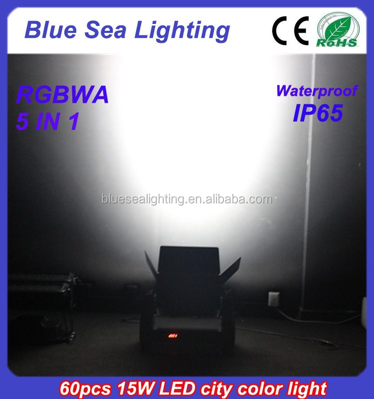 C-4 DMX 60pcs 15w Rgbwa 5 in 1 IP65 Waterproof Outdoor Flood Light 900w Stage Lights