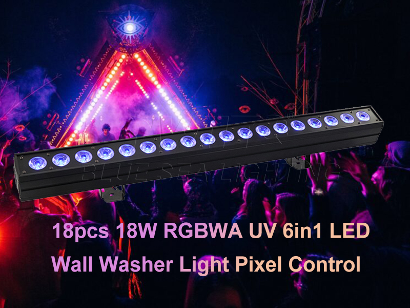 Outdoor 18pcs 18W RGBWA UV 6in1 Pixel LED Wall Washer