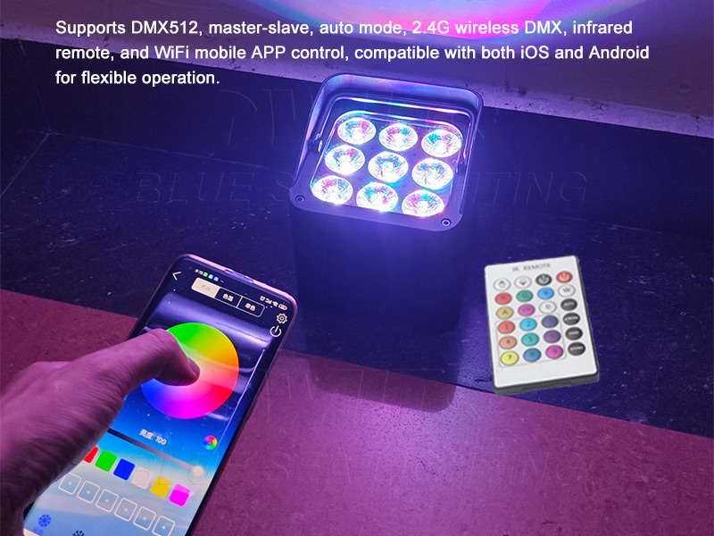 IP65 RGBWA UV Wireless LED Uplight