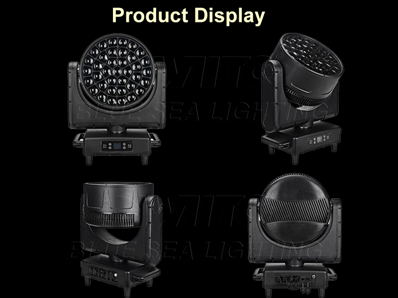 RGBW moving head light with infinite rotation