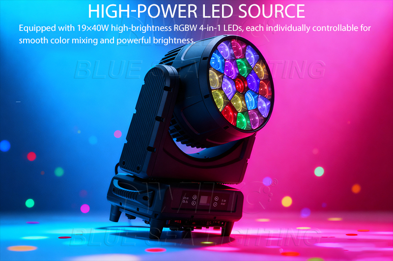 19×40W RGBW 4in1 Rotating Pixel Wash Light