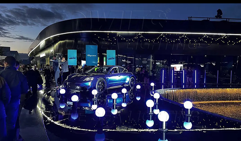 LED uplight creating soft ambient lighting outdoors