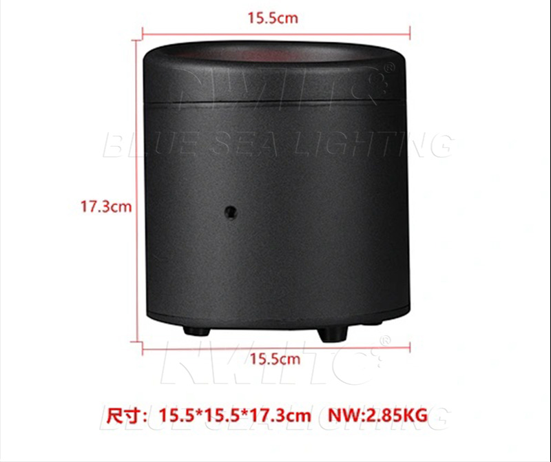 Flat-top LED uplight size diagram