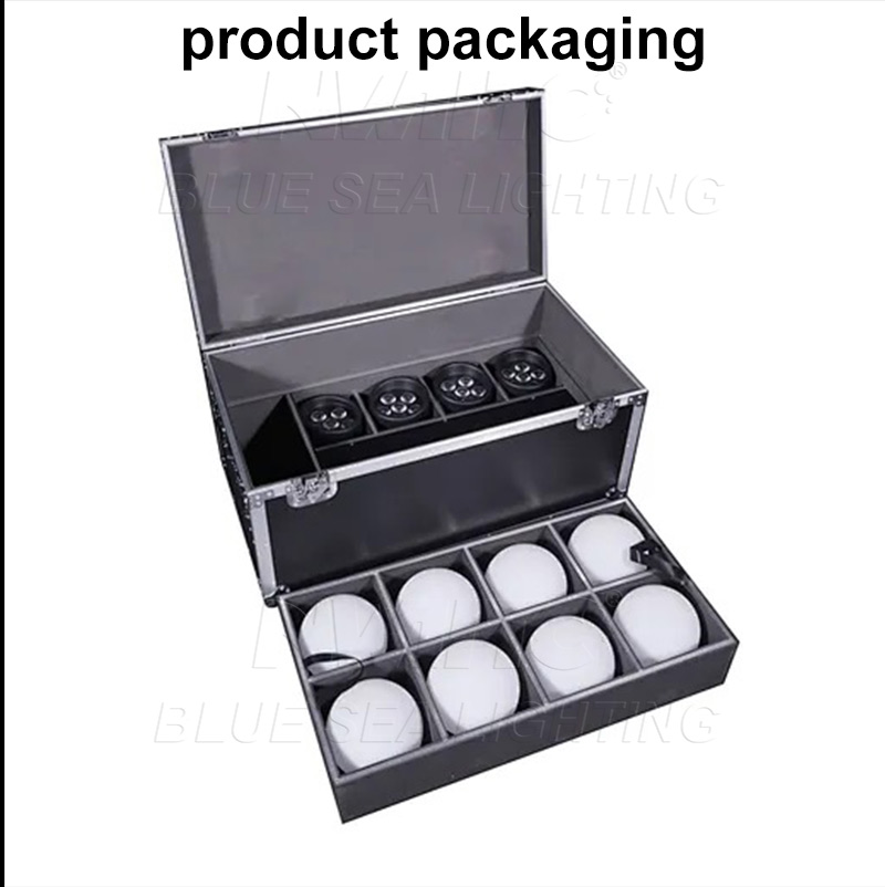 Road case with multiple LED uplights inside