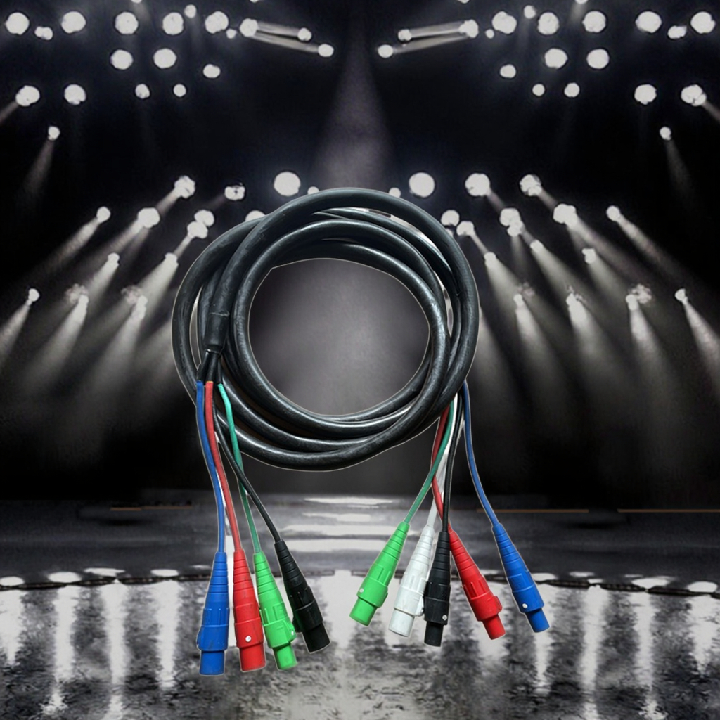 30 40 Meter Long 35M2 LED Spotlights Cable With Camlocks IP65 White and Warm White for Theme Park Use