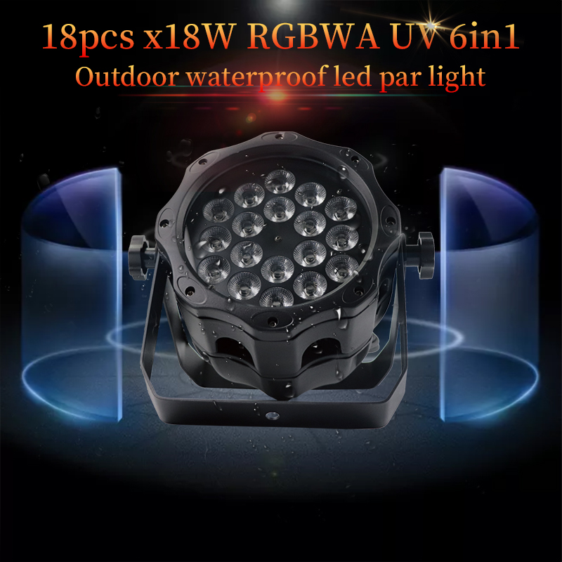 IP65 Waterproof 6IN1 RGBWA UV Par Can Stage Light 18x18W for DJ & Events