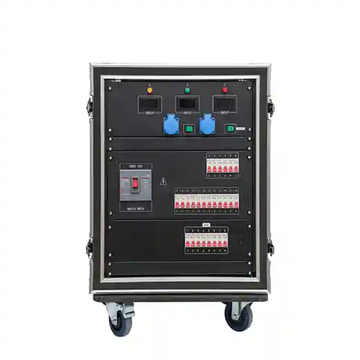 Power Distribution Box with 8x 32A 3P, 12x 16A 3P, and 6x European Plug Outputs