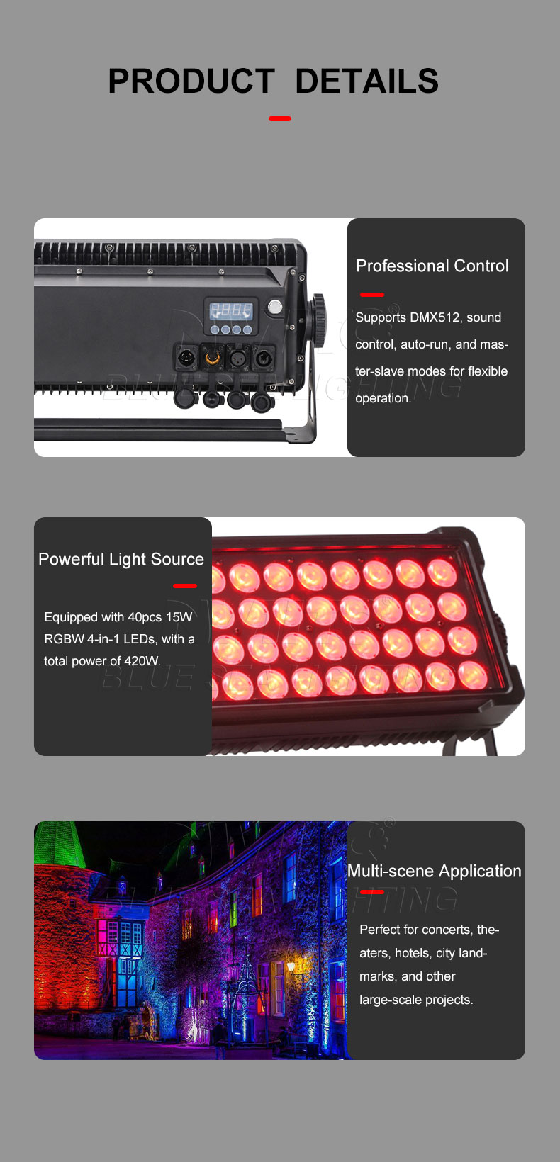 RGBW 4in1 Waterproof Stage Light 40x15W