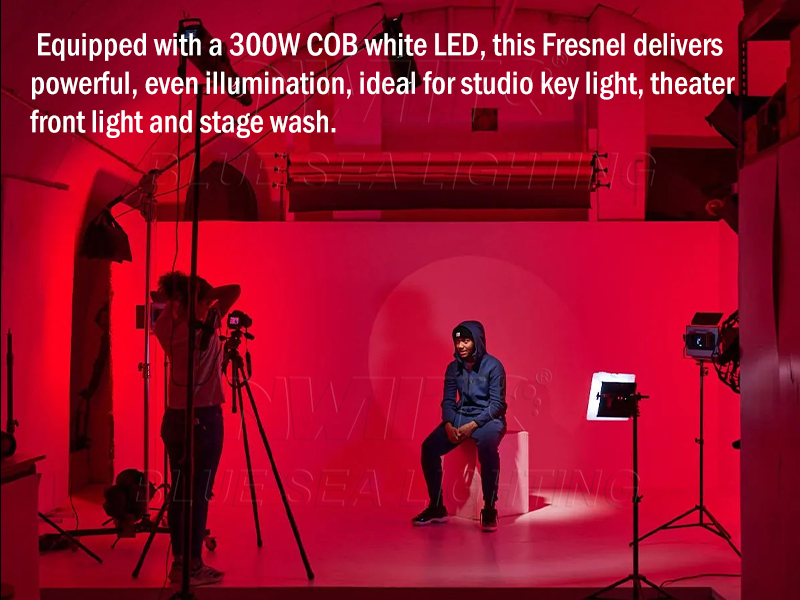 300W DMX Zoom White LED Fresnel