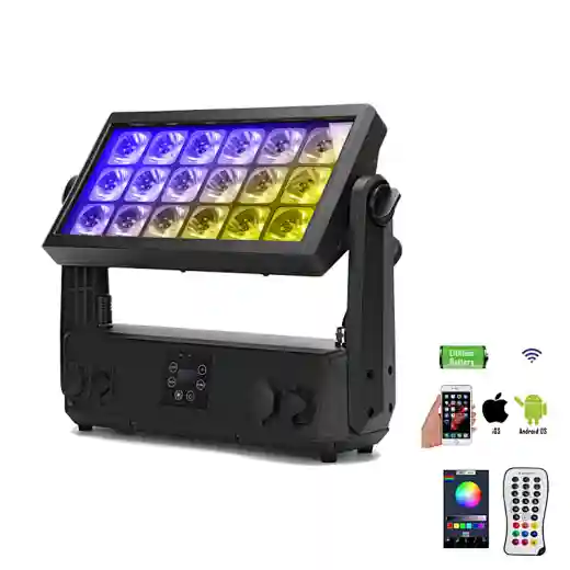 Waterproof Outdoor 18x20w rgbwa uv 6in1 Wireless Battery Powered LED City Color Light