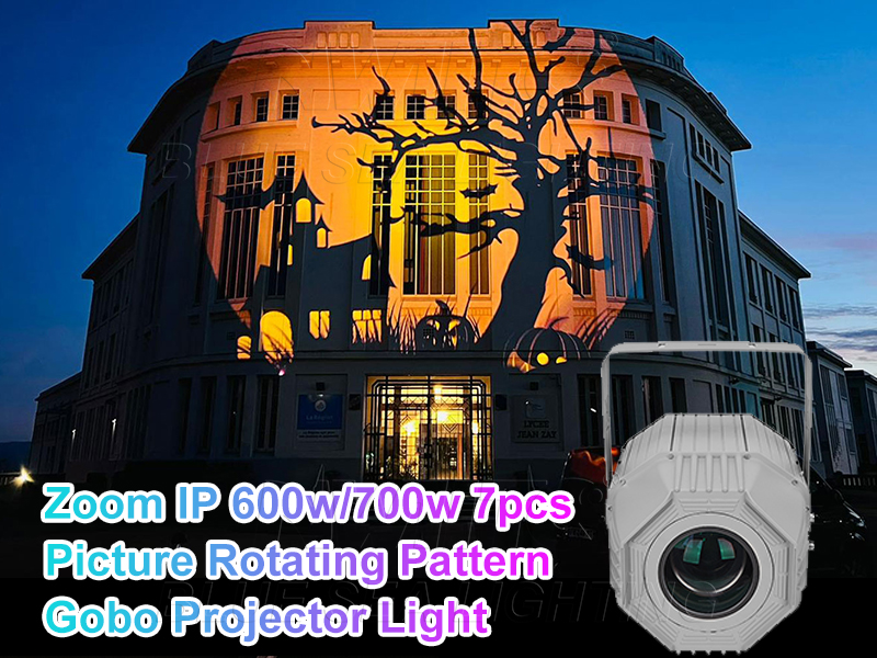 Zoom IP 600W 700W Gobo Projector Light With CMYK