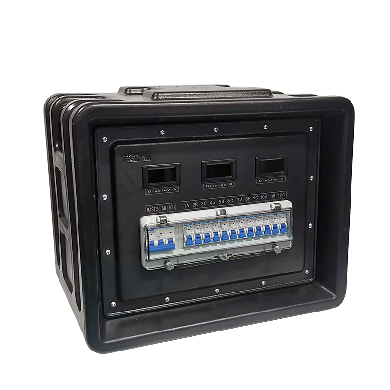 63A 5PIN Input 12CH 16A Output Outdoor Waterproof Power Distribution Box Aluminum AC Unit