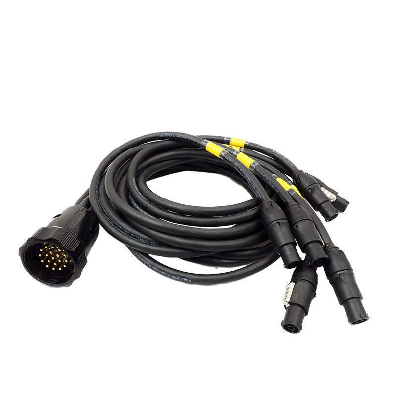 Socapex to Powercon 19 Pin Male Split Cable 1-meter True1 Tap Power Control Wire Durable Copper and ABS Material