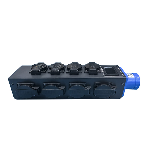 Portable 8-Channel 16A European Output Power Distribution Box – 32A 3Pin Waterproof Input for Stage and Industrial Use