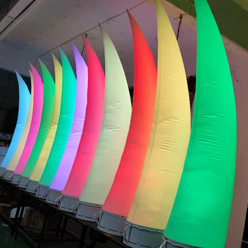 Wireless Battery Powered LED Inflatable Horns Light for Weddings Outdoor Stage DJ Lighting