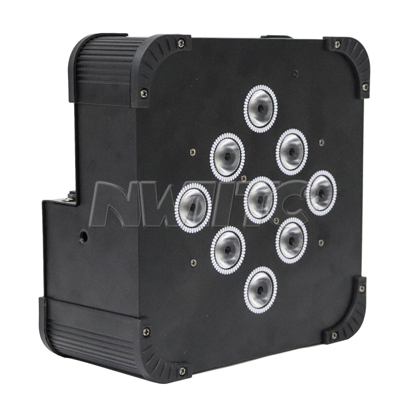 18W RGBWA UV 6in1 Wireless LED Par Light 9pcs Battery Powered Uplights Spotlights for Hotel Application