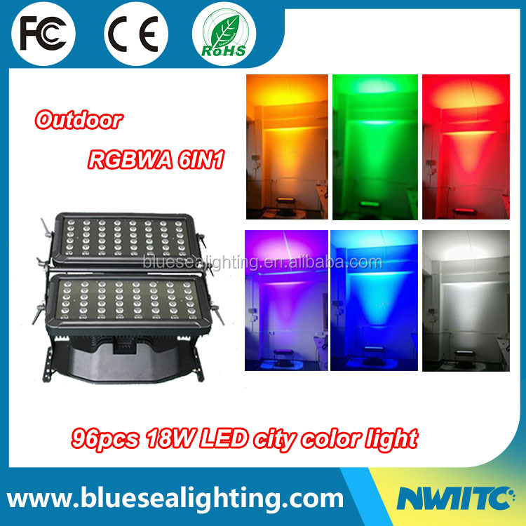 IP65 Outdoor RGBWAUV 6in1 LED City Color Light Projector for Building Projects DMX512 Control Mode