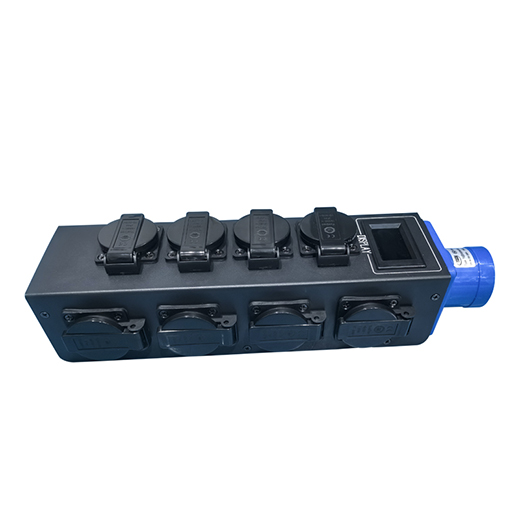 Portable 8-Channel 16A European Output Power Distribution Box – 32A 3Pin Waterproof Input for Stage and Industrial Use