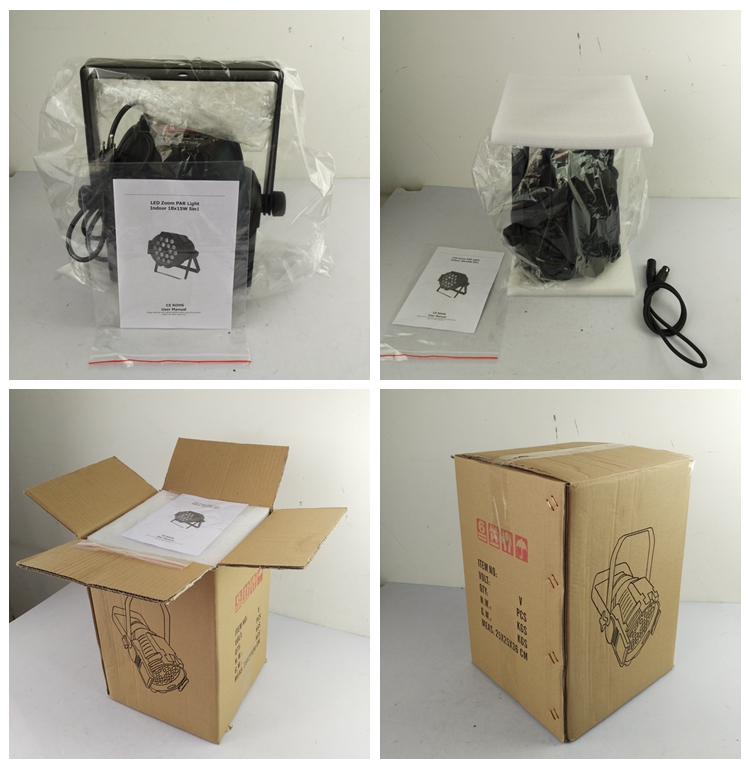 18Pcs 18W RGBWA UV 6-in-1 Zoom LED Par Light for Stage