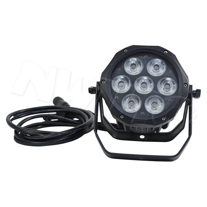 DJ Party Waterproof IP65 LED Par Can Light 7x10W RGBW 4in1 Uplight Projection Lights
