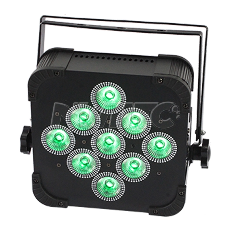 18W RGBWA UV 6in1 Wireless LED Par Light 9pcs Battery Powered Uplights Spotlights for Hotel Application