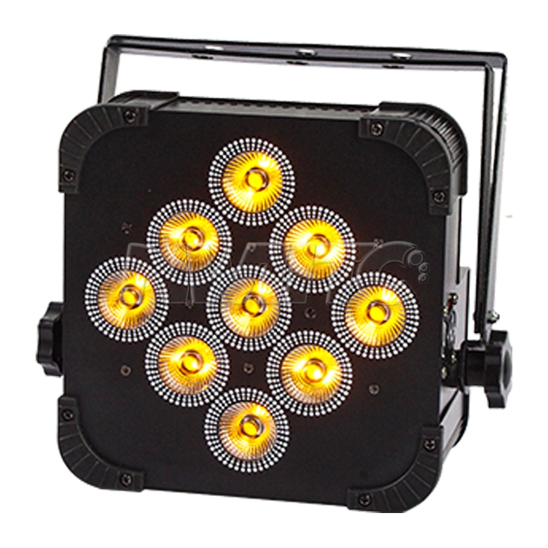 18W RGBWA UV 6in1 Wireless LED Par Light 9pcs Battery Powered Uplights Spotlights for Hotel Application