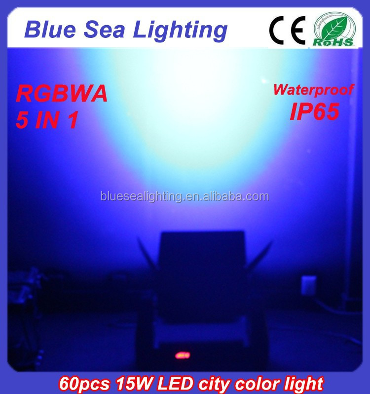 C-4 DMX 60pcs 15w Rgbwa 5 in 1 IP65 Waterproof Outdoor Flood Light 900w Stage Lights