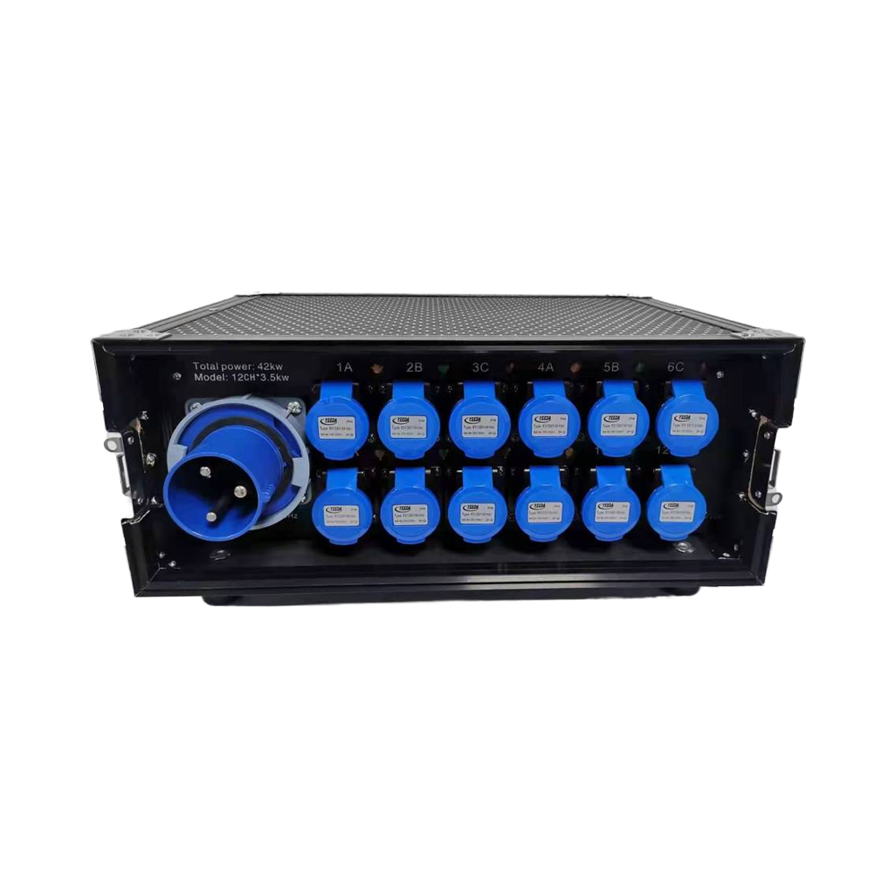 W-18 63A 3Pin Input Power Distributor – 12x 16A Waterproof Output for Stage & Industrial Power Distribution