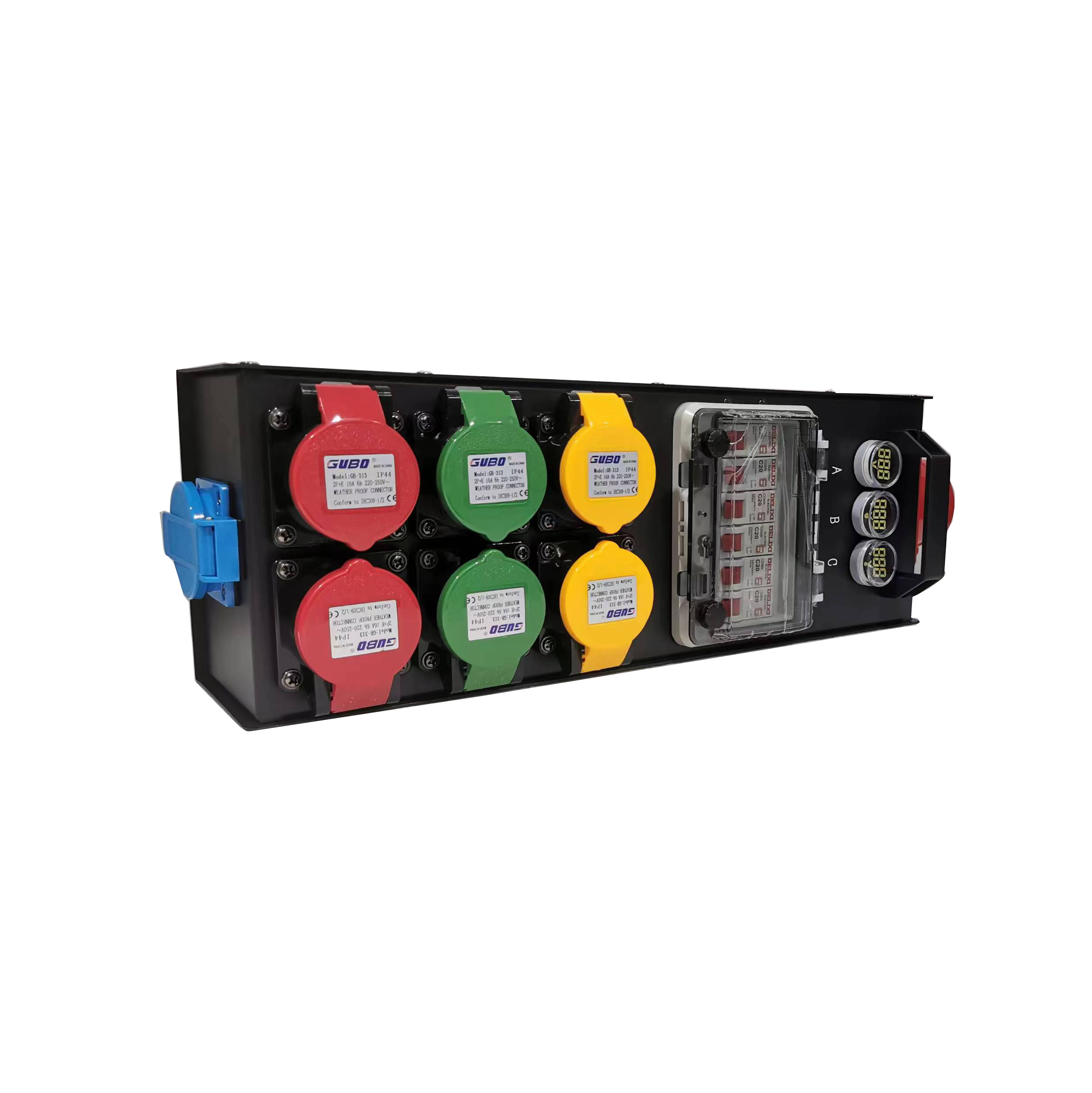 W-20 Distributor 32A 5pin Input 7 Ways 16A Waterproof Output Power Distro Power Distribution