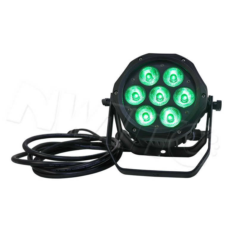 DJ Party Waterproof IP65 LED Par Can Light 7x10W RGBW 4in1 Uplight Projection Lights