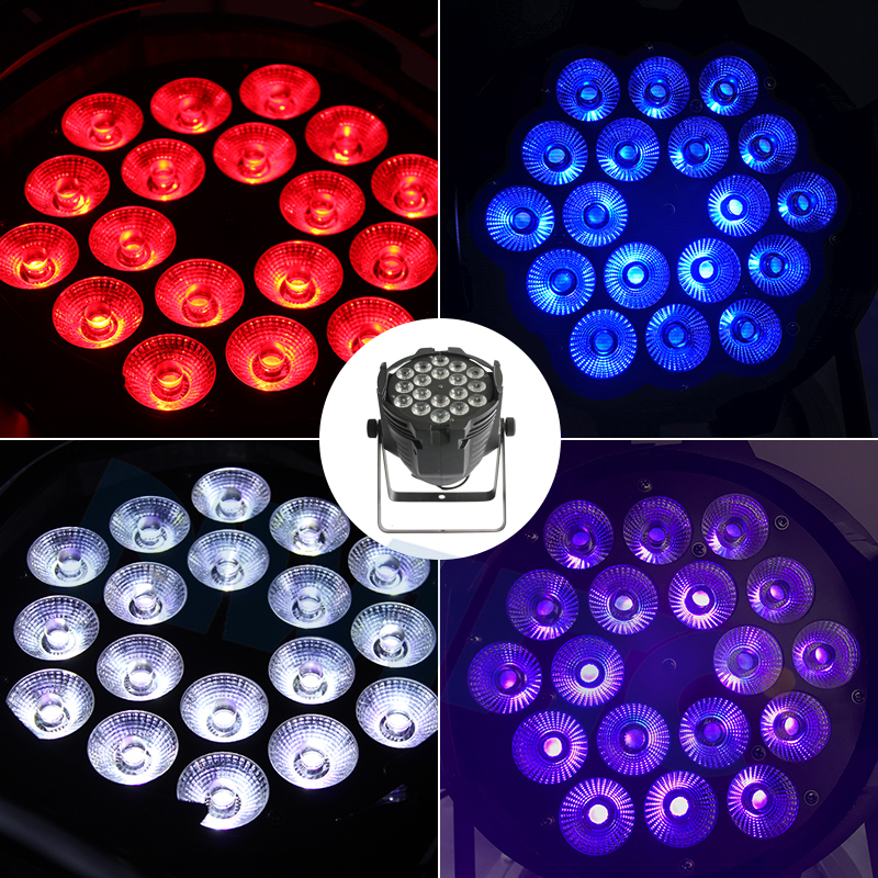 DJ Disco Par64 Uplight 18x18w Wash Rgbwa Uv 6in1 Led Par Can Light