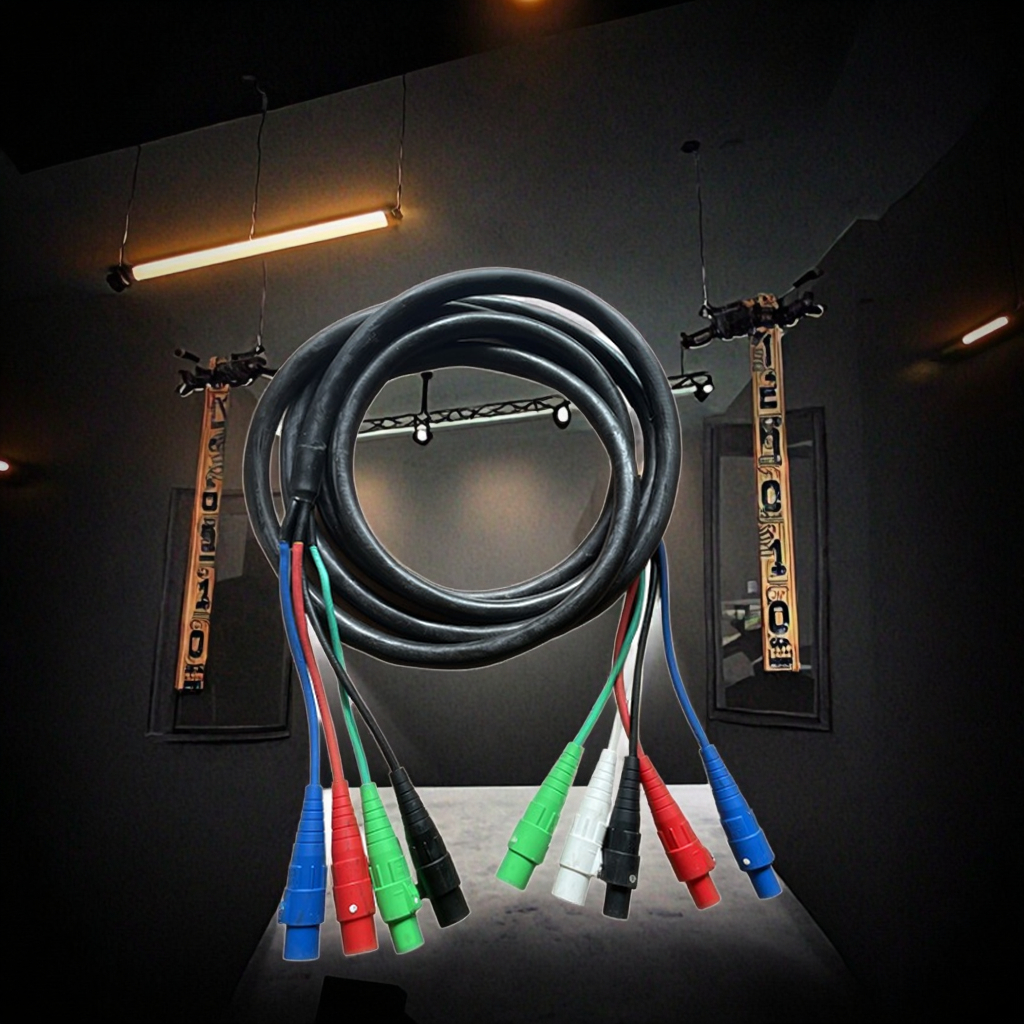 30 40 Meter Long 35M2 LED Spotlights Cable With Camlocks IP65 White and Warm White for Theme Park Use