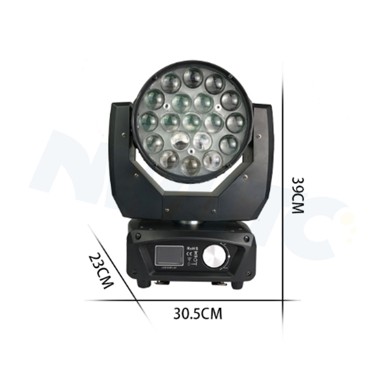 MAC Aura 19x15W RGBW 4in1 Zoom LED Moving Head Light for Disco DJ with Theme Park Application